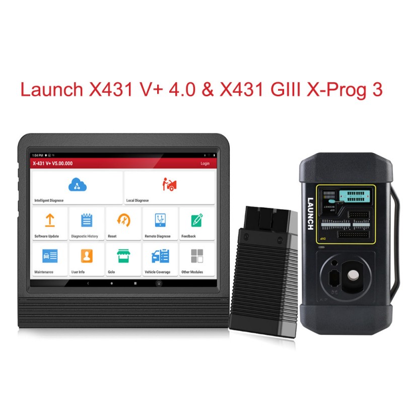 Launch X431 V+ 4.0 Wifi/Bluetooth 10.1inch Tablet Global Version 2 Years Update Online  & Launch X-Prog 3 Advanced Immobilizer & Key Programmer 
