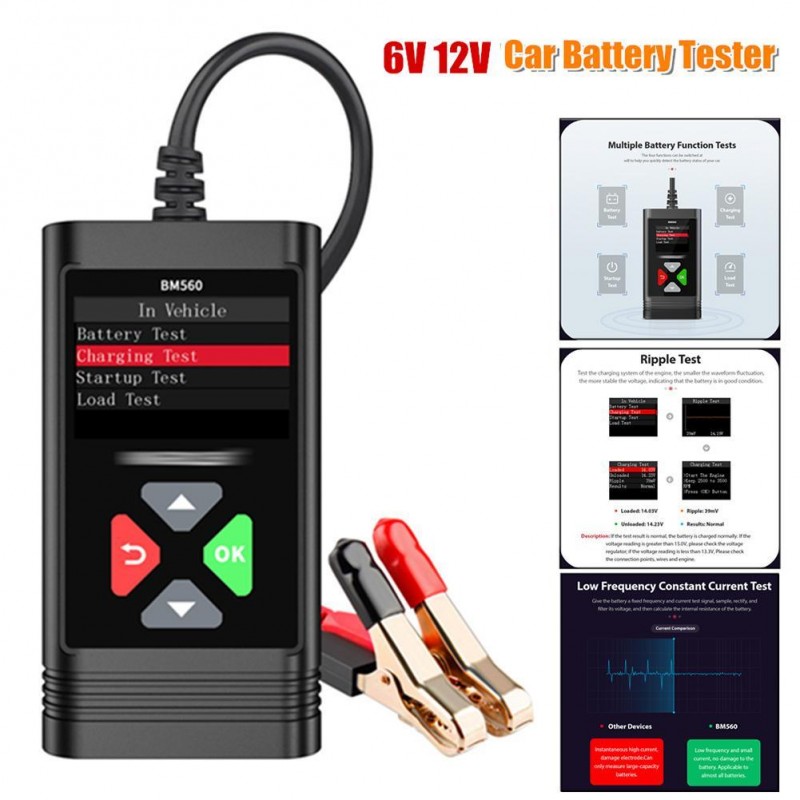 BM560 6V 12V Battery Tester Car Motor Battery System Analyzer 100 ...