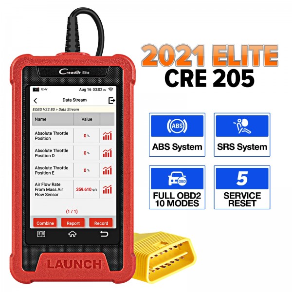 LAUNCH X431 Creader Elite CRE205 obd2 scanner ABS SRS Automotive diagnostic Tools 5 Reset Car diagnosis Lifetime free Update