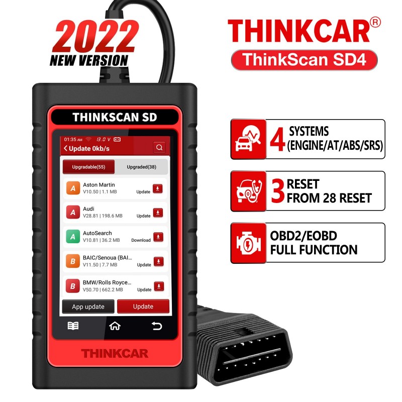 Thinkcar Thinktool SD4 OBD2 Scanner ENG ABS SRS AT Scan tool DPF TPMS SAS OIL EPB IMMO Reset
