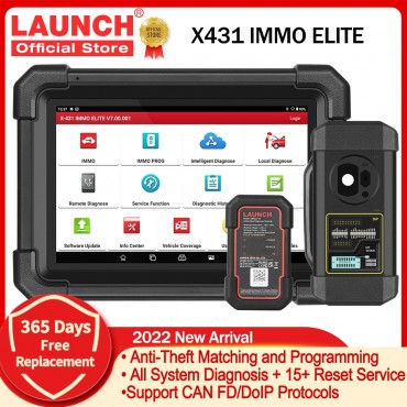 LAUNCH X431 IMMO Elite Car Key Programming Tools OBD OBD2 Full System Diagnostic Scanner with 15+ Reset Immobilizer Programmer