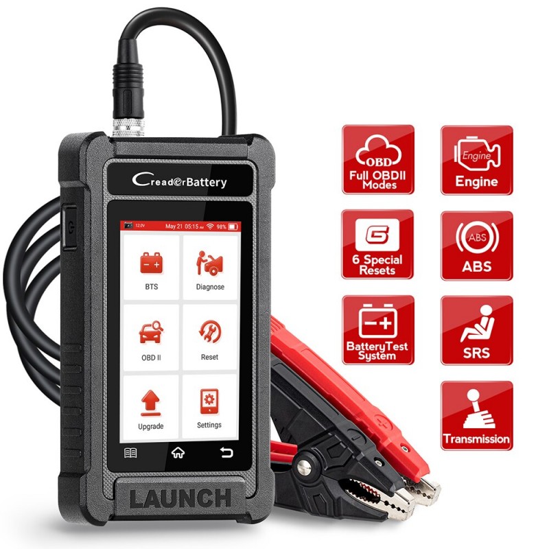LAUNCH X431 CRB5001 OBD2 Scanner 12V Car Battery Tester Auto ENG ABS SRS AT Diagnostic Tools OIL BMS TPMS 6 Reset Free Update