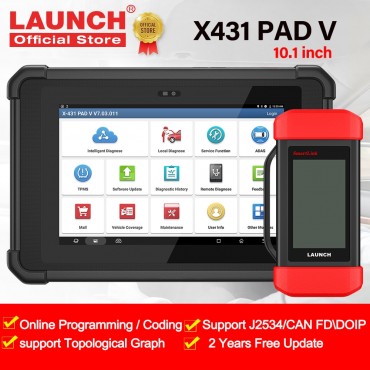 LAUNCH X431 PAD V Car Diagnostic Tools J2534 CAN FD DolP Online ECU Programming Coding Auto OBD OBD2 Scanner pk X431 V PRO3S+