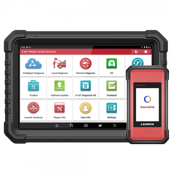 LAUNCH X431 PRO3S+ Elite SmartlinkC 2.0 Bi-Directional and ECU Coding Diagnostic Scan Tool with J2534 Coding,Topology Map
