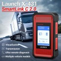 Launch X431 V+ with X-431 SmartLink C 2.0 Heavy-duty Truck Module Work for Both 12V & 24V Cars and Trucks