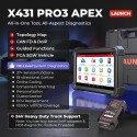 Launch X431 Pro3 Apex All System Diagnostic Scan Tool for Mechanics Online Coding, Topology Map, CAN FD & DoIP, 37+ Services
