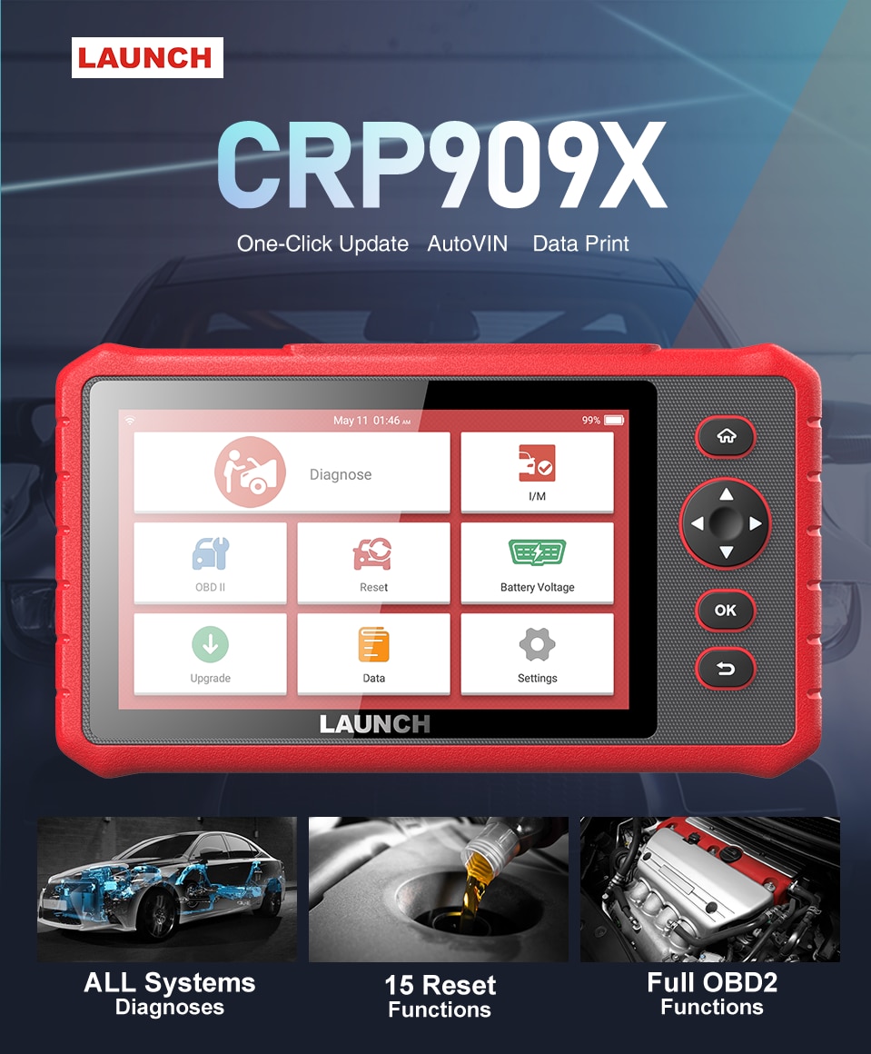 Launch crp909 per BMW/MINI/VAG Dispositivo Diagnostico Professionale obd2 scanner all sistema TPMS 