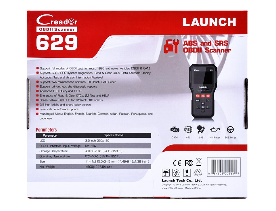 LAUNCH-CR629-OBD2-Scanner-Car-Code-Reader-Active-Tests-ABS-SRS-Diagnostic-tool-Oil-SAS-Reset-Full-OBD2-Function-DIYer-car-tool-1005002382075155