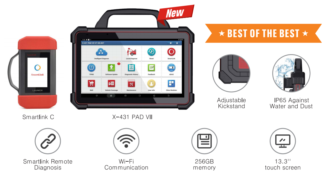 LAUNCH-X431-PAD-VII-Elite-PAD-7-Plus-Heavy-Duty-Truck-Software-License-for-Launch-X431-PAD-VII-Get-Free-Adapter-Set-XN-SP371SS349