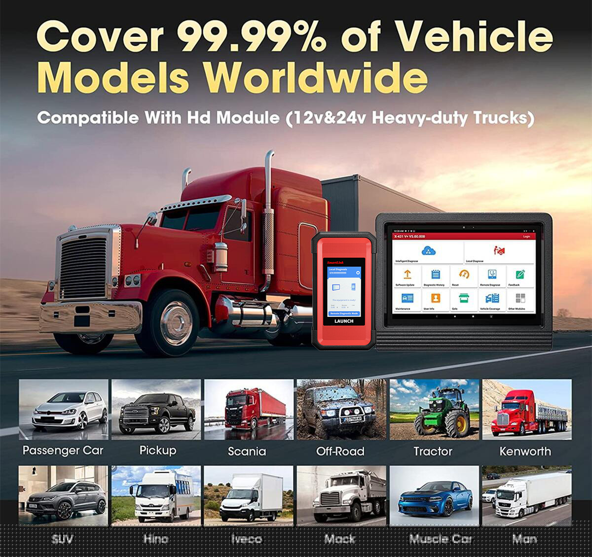 Launch-X431-V-101inch-Tablet-with-X431-Smartlink-C-V20-Heavy-Duty-Module-Adapter-Work-for-Both-12V-24V-Cars-and-Trucks-XN-SP184XN-SH104